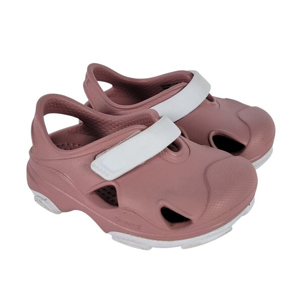 Crocs All Terrain Fisherman Sandals Cassis Mauve Pink Toddler Unisex  Size C5 - Picture 1 of 8